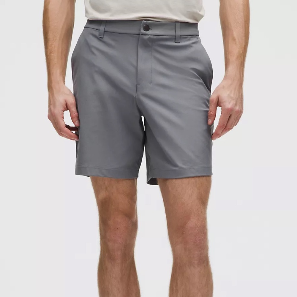 Lululemon Men’s Charcoal Performance Shorts – Size 34 – Stretch Tech Fabric